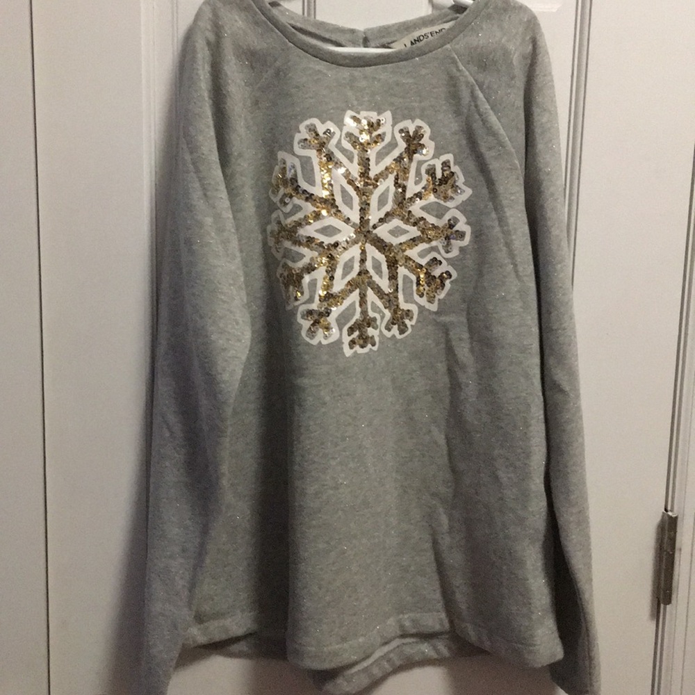 Girl’s Sweater Shirt with Sequin Snowflake